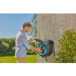Gardena PowerRoll XL επιτοίχια θήκη για σωλήνα 35 m, τυρκουάζ - χωρίς μπαταρία