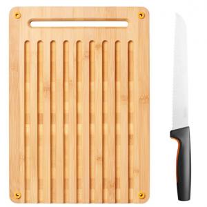 Fiskars Functional Form Bamboo σετ φέτες και μαχαίρια ψωμιού 1057551